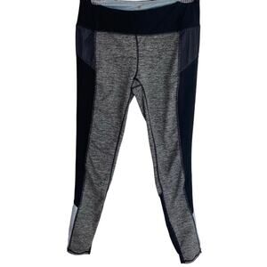 High Rise Athletic Stretchy Leggings Sz Small Running Tangerine Gray Black Mesh